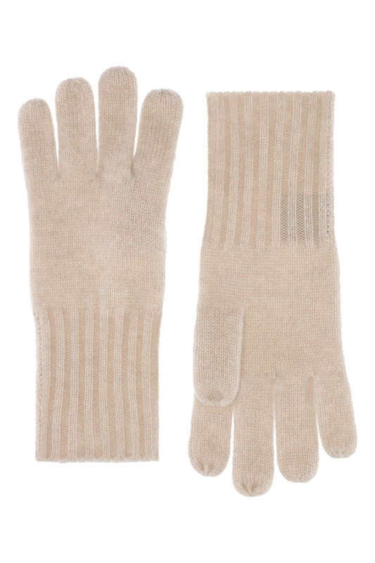 Robin - Handsker i strikket cashmere - Beige