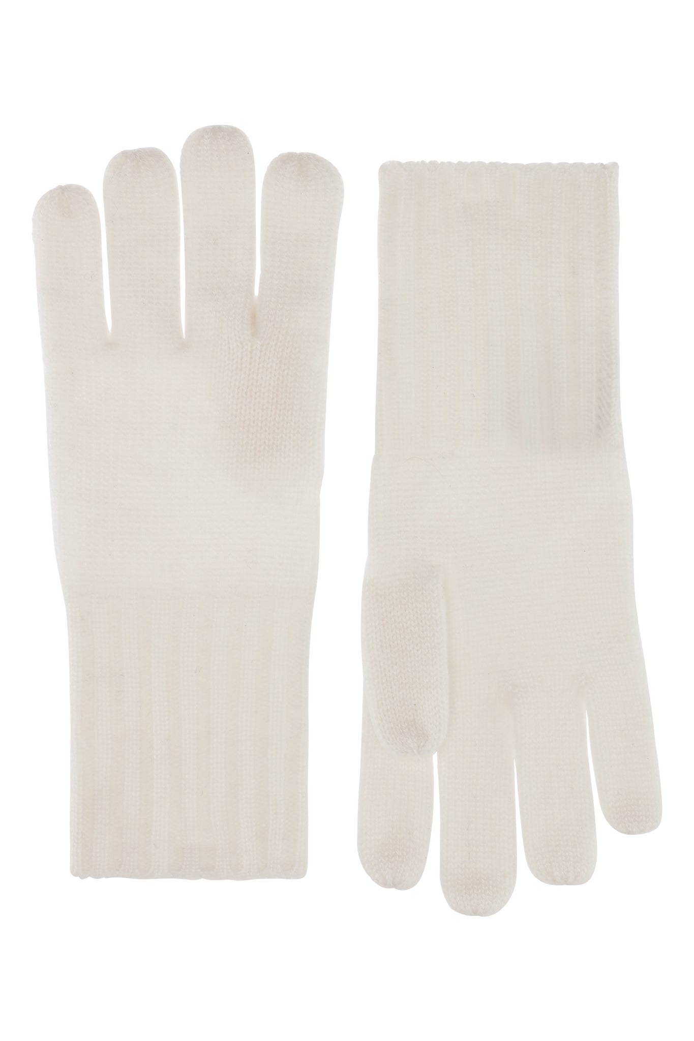 Robin - Handsker i strikket cashmere - Hvide