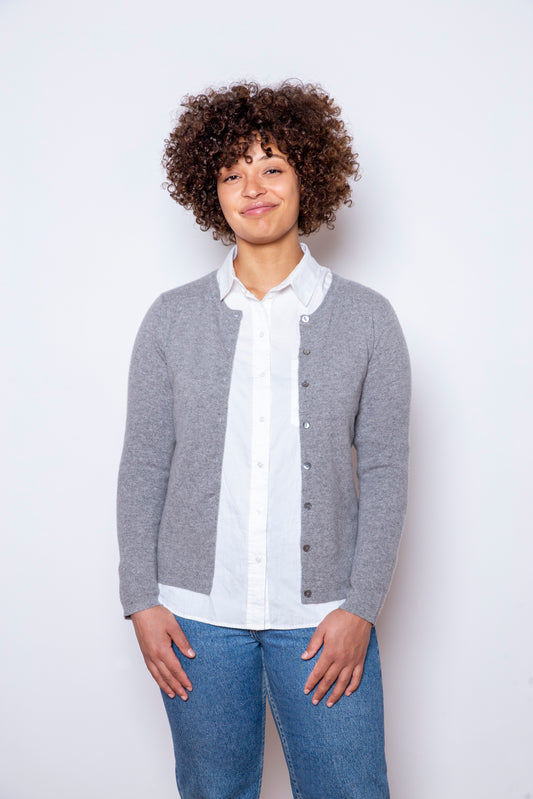 Alexia - cashmere cardigan - Mellemgrå
