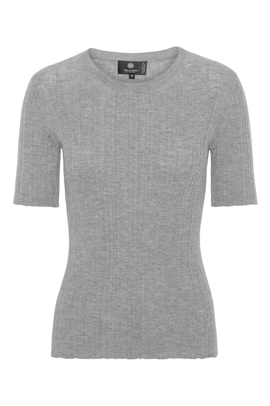 Lea - Cashmere Tee - Grå Melange