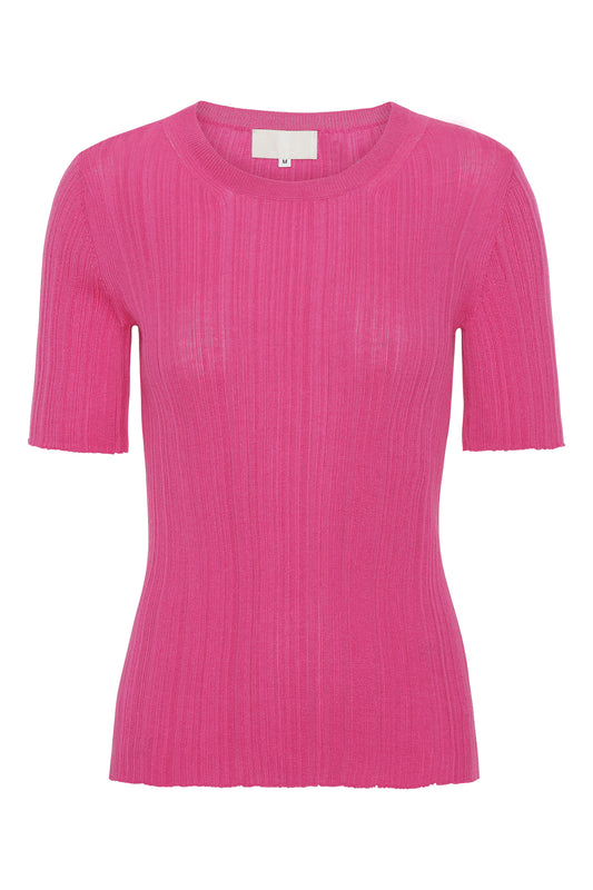 Lea - Cashmere Tee -Shocking Pink