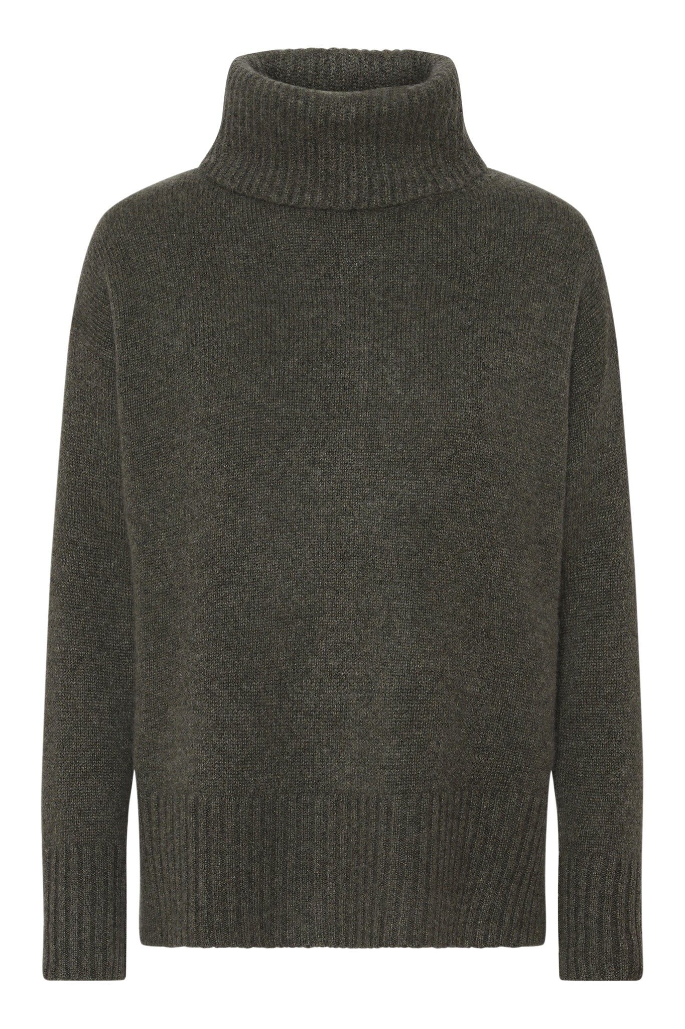 Armygrøn cashmere turtleneck sweater, fra Danske Pure Cashmere Copenhagen