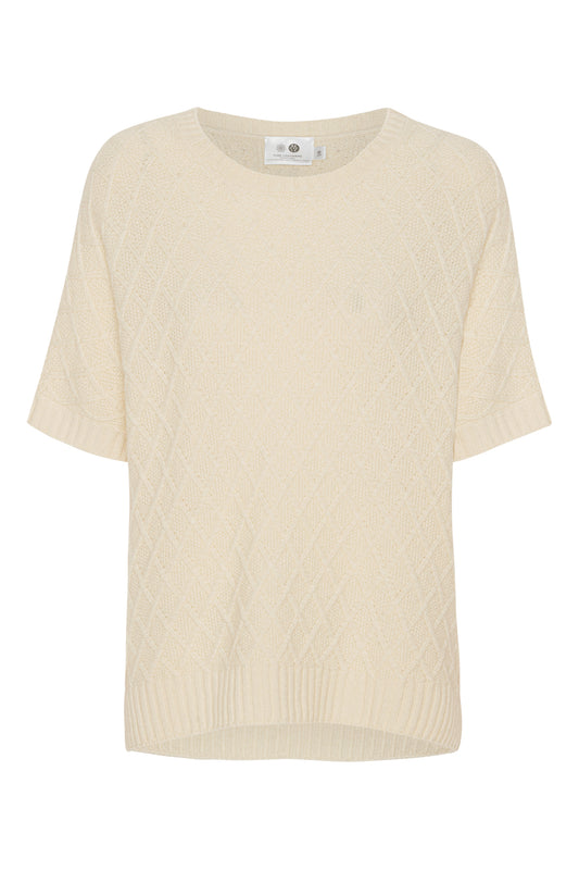 Teresa - Cashmere T-poncho/T-shirt - Varm Creme Hvid