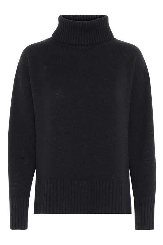 Marilyn - cashmere rullekrave sweater - Sort