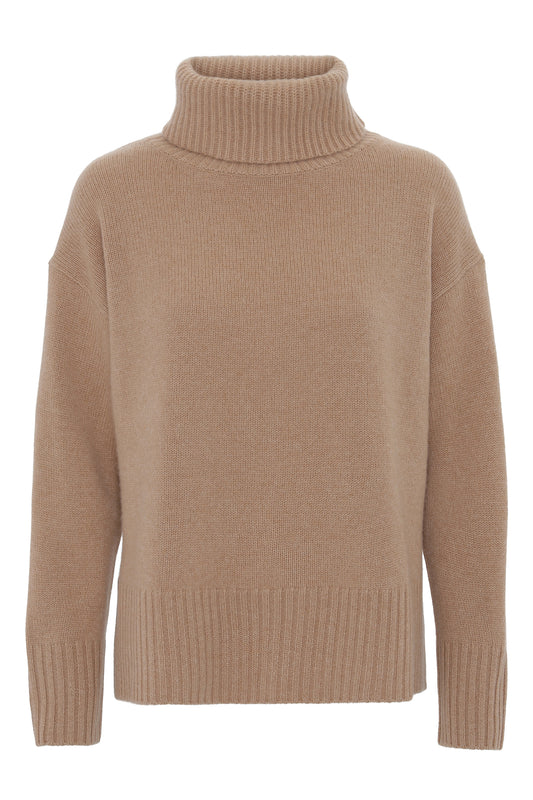 Marilyn - cashmere rullekrave sweater - Camel