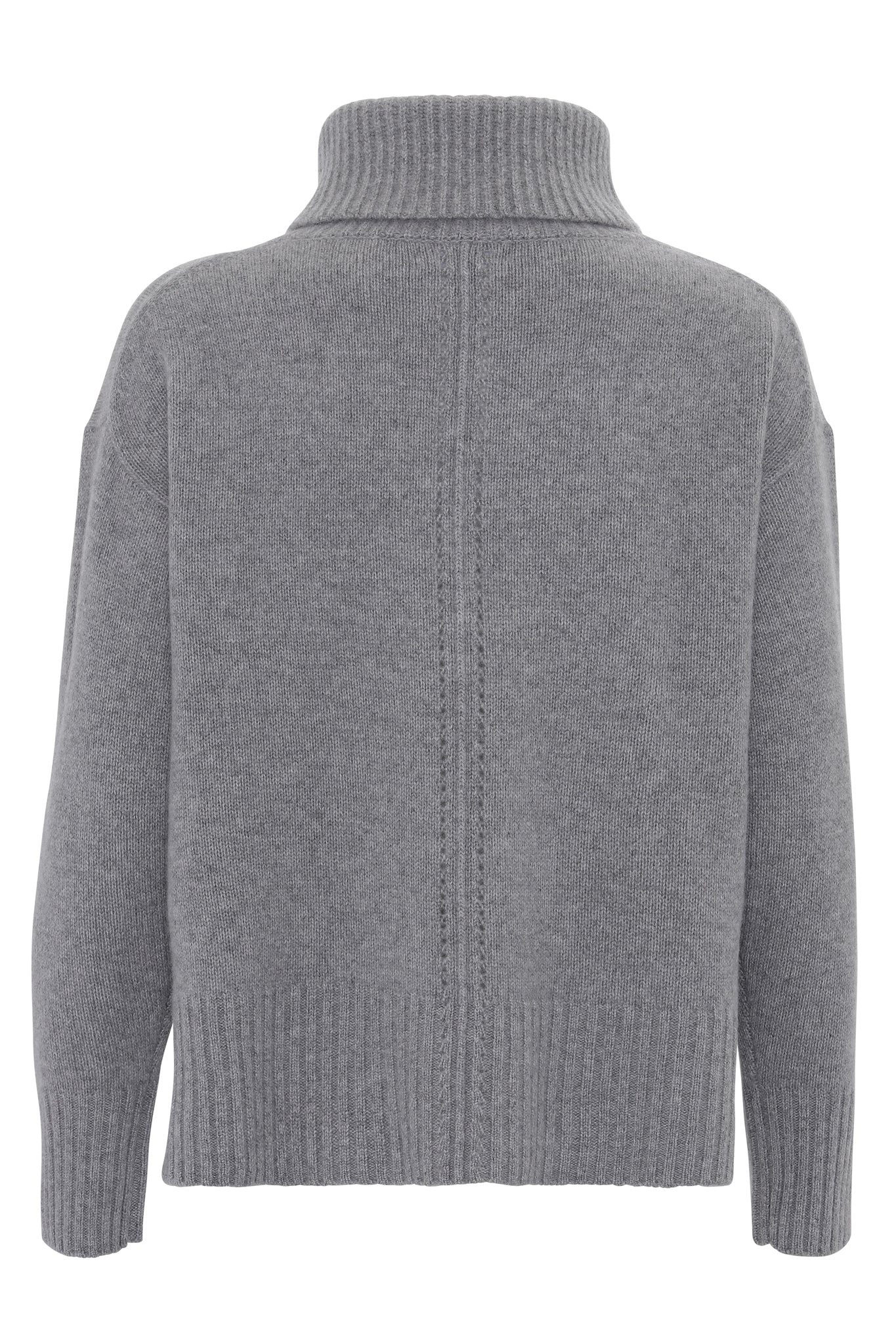 Marilyn - cashmere sweater med turtleneck - Mellemgrå